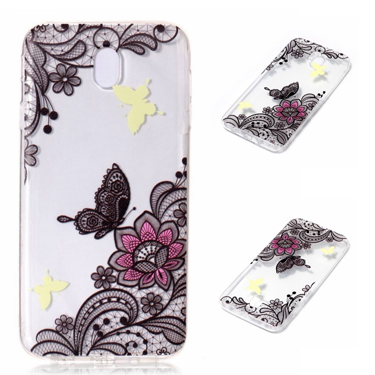 

Embossing Pattern Flexible TPU Mobile Cover for Samsung Galaxy J5 (2017) EU Version - Flower and Butterfly