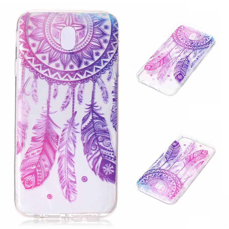 

For Samsung Galaxy J5 (2017) EU Version Embossing Pattern Flexible TPU Mobile Case Shell - Feathers, Galaxy J5 (2017)