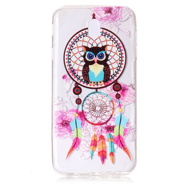 Embossment Pattern Soft TPU Phone Back Case for Samsung Galaxy J7 (2017) EU Version - Owl and Dreamcatcher-2