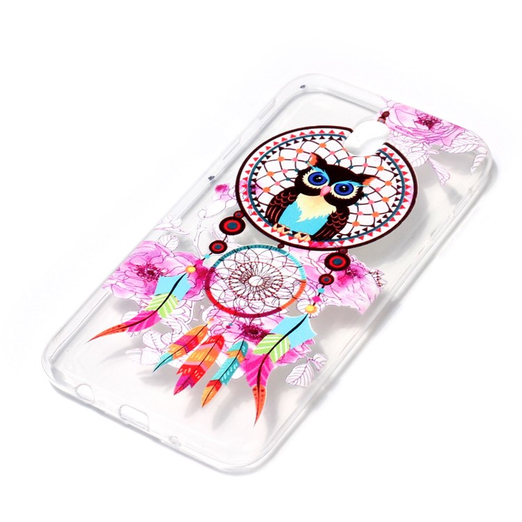 Embossment Pattern Soft TPU Phone Back Case for Samsung Galaxy J7 (2017) EU Version - Owl and Dreamcatcher-3