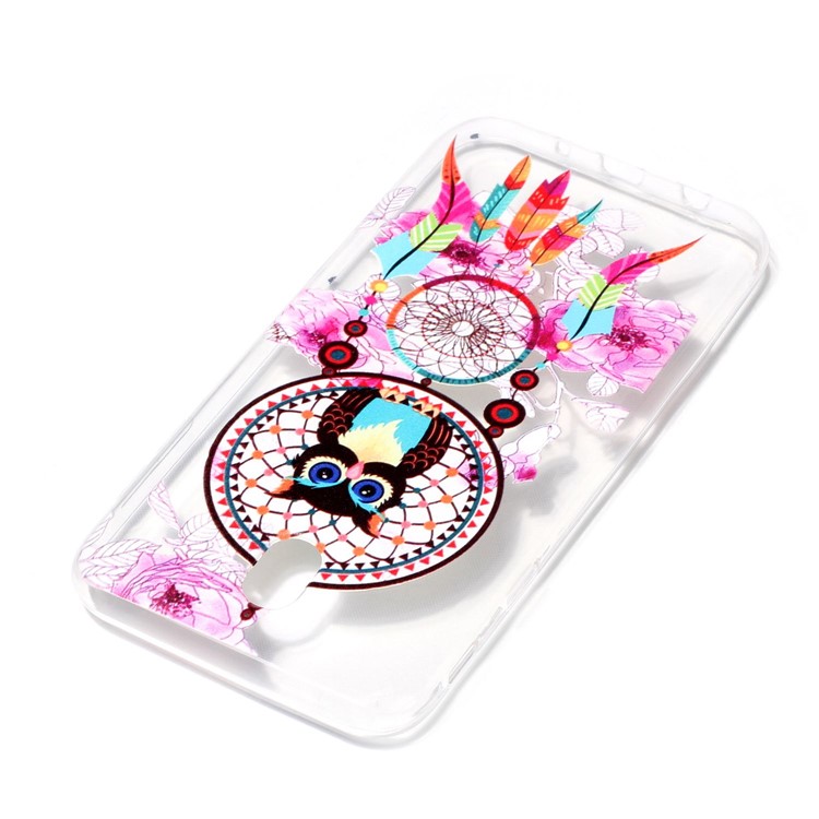 Embossment Pattern Soft TPU Phone Back Case for Samsung Galaxy J7 (2017) EU Version - Owl and Dreamcatcher-4