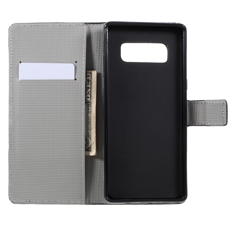 For Samsung Galaxy Note 8 Wallet PU Leather Stand Case - Purple Butterfly-6