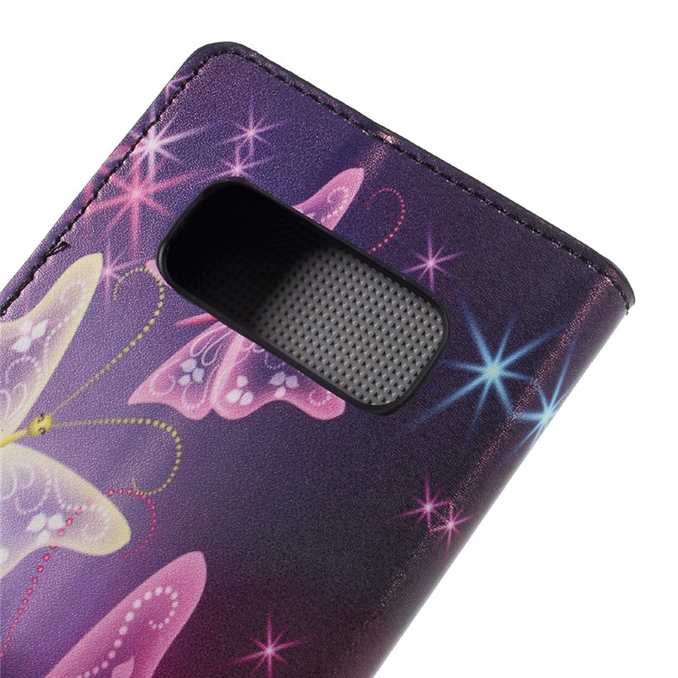 For Samsung Galaxy Note 8 Wallet PU Leather Stand Case - Purple Butterfly-8