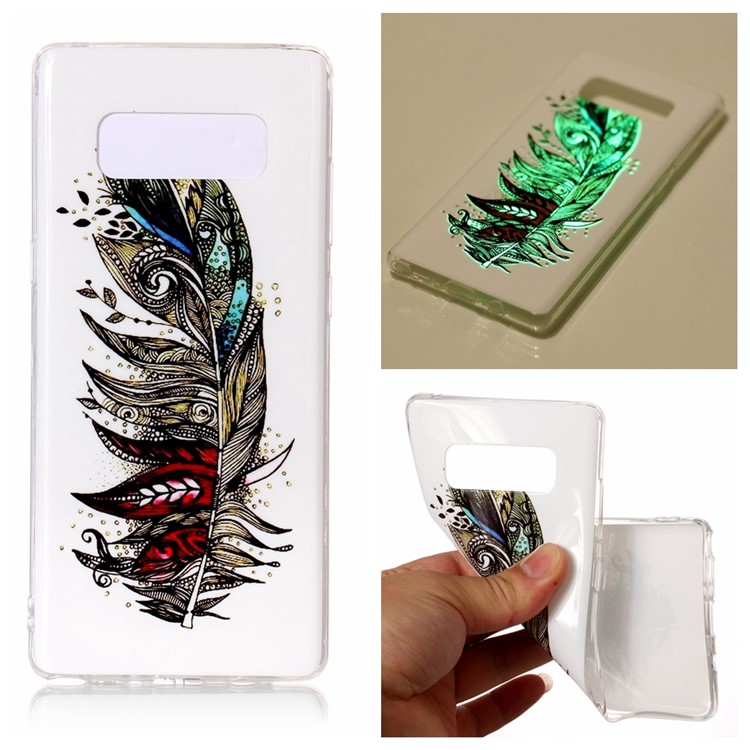 

Noctilucent IMD TPU Protection Cell Phone Case for Samsung Galaxy Note 8 - Feather