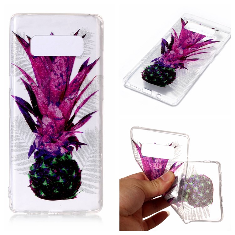

For Samsung Galaxy Note 8 IMD Glittery Powder TPU Mobile Phone Protection Casing - Purple Pineapple