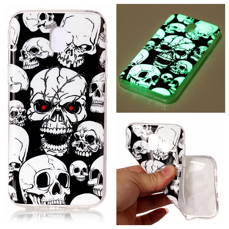 Luminous IMD Patterned TPU Phone Case for Samsung Galaxy J3 (2017) EU Version - Skulls-1