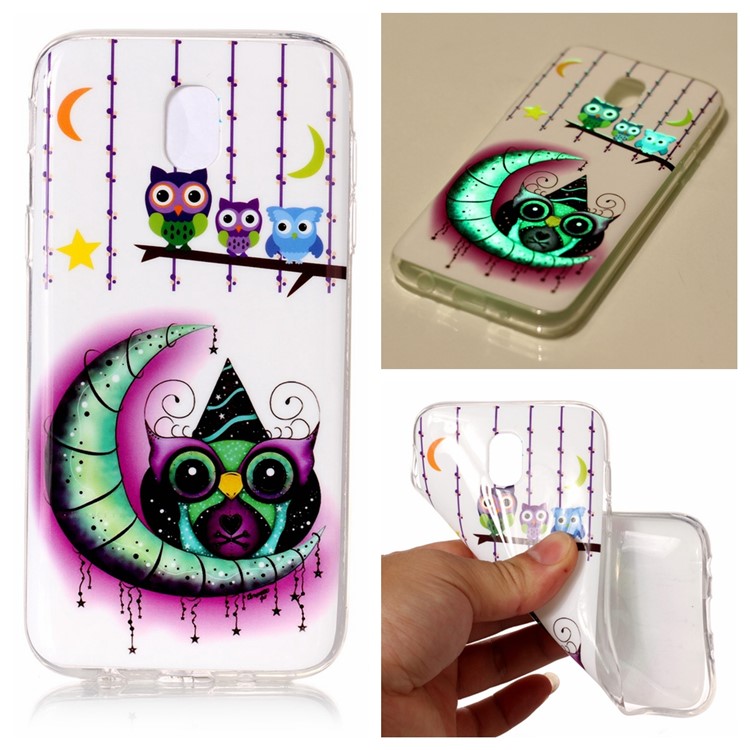 

IMD Luminous TPU Protective Cover for Samsung Galaxy J3 (2017) EU Version - Owls, Moon and Stars