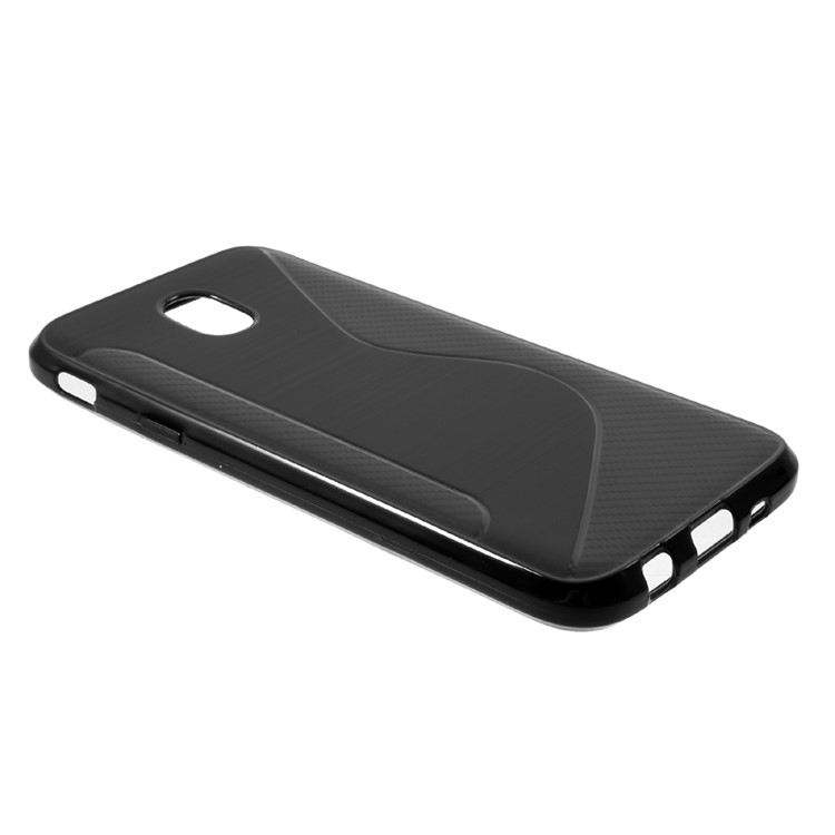 S Shape Carbon Fiber Brushed TPU Case for Samsung Galaxy J5 (2017) EU/Asia Version - Black-3