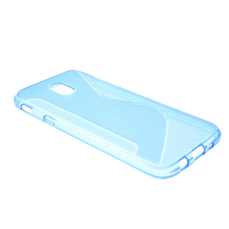 

S Shape Carbon Fiber Brushed TPU Gel Case for Samsung Galaxy J5 (2017) EU/Asia Version - Blue, Galaxy J5 (2017)