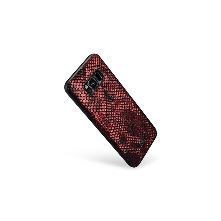 XOOMZ Snake Texture PU Leather Coated TPU Mobile Case for Samsung Galaxy S8 G950 - Red-5