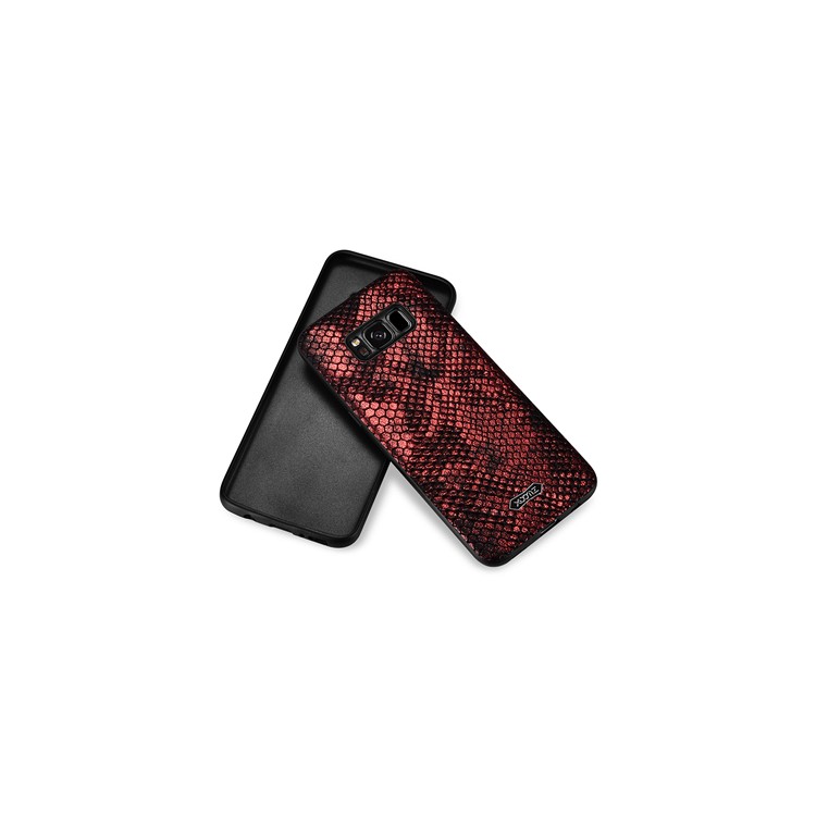 XOOMZ Snake Texture PU Leather Coated TPU Mobile Case for Samsung Galaxy S8 G950 - Red-6