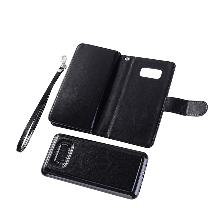 PU Leather 2-in-1 Detachable Design Wallet Phone Case with Card Slots for Samsung Galaxy S8+ G955 - Black-6