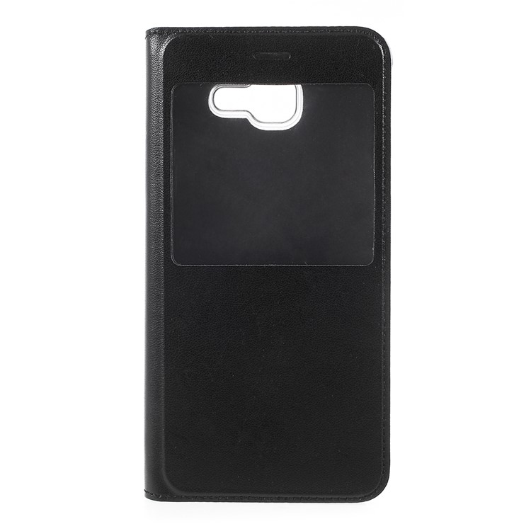 View Window Leather Cellphone Cover for Samsung Galaxy J7 Max - Black-3