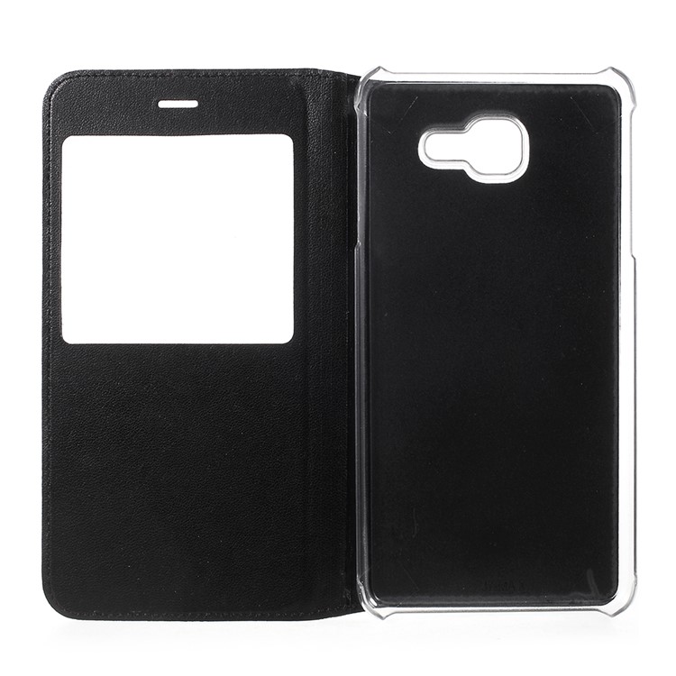 View Window Leather Cellphone Cover for Samsung Galaxy J7 Max - Black-5