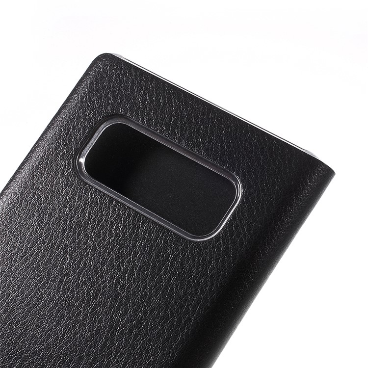 Litchi Grain PU Leather Card Slot Flip Case for Samsung Galaxy Note 8 - Black-6