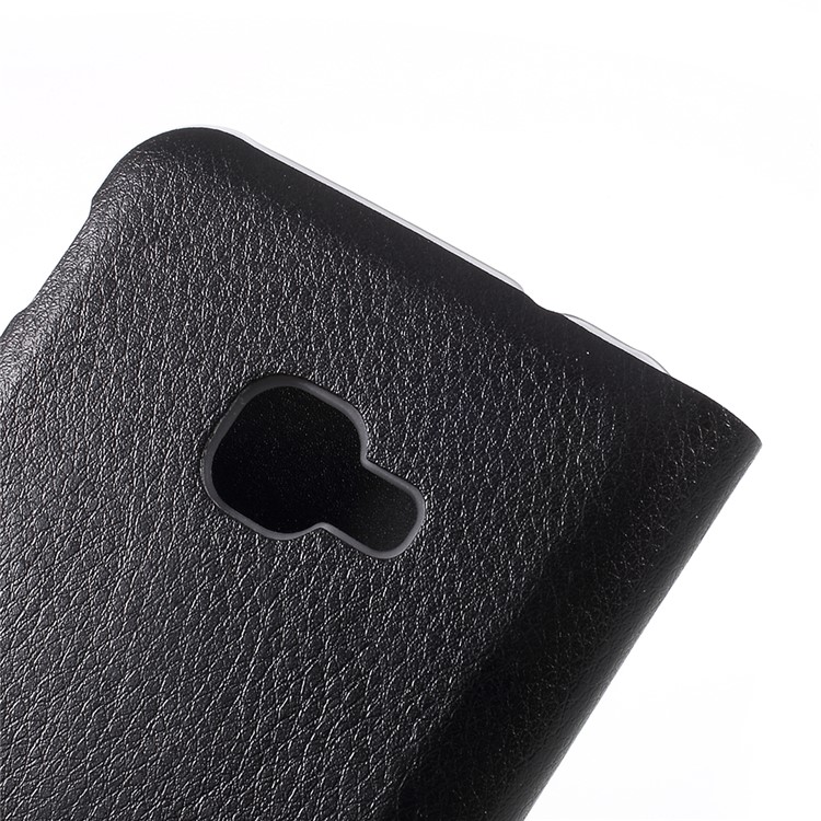 Litchi Texture Stand Card Slot Leather Case for Samsung Galaxy Xcover 4 - Black-5