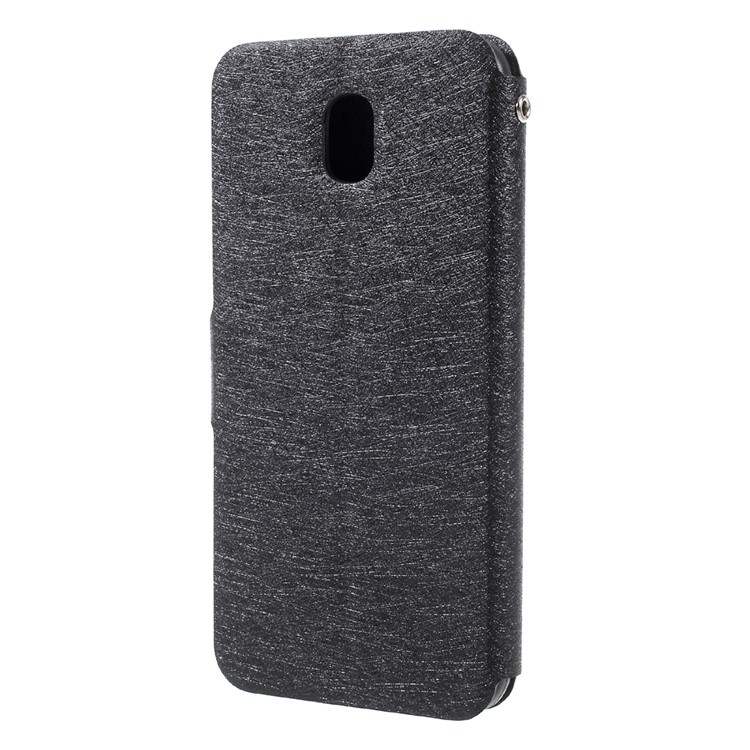 Silk Texture Folio Leather Stand Accessory Case for Samsung Galaxy J5 2017 EU Version - Black-2