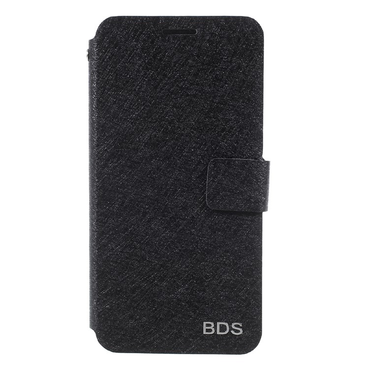 Silk Texture Folio Leather Stand Accessory Case for Samsung Galaxy J5 2017 EU Version - Black-3