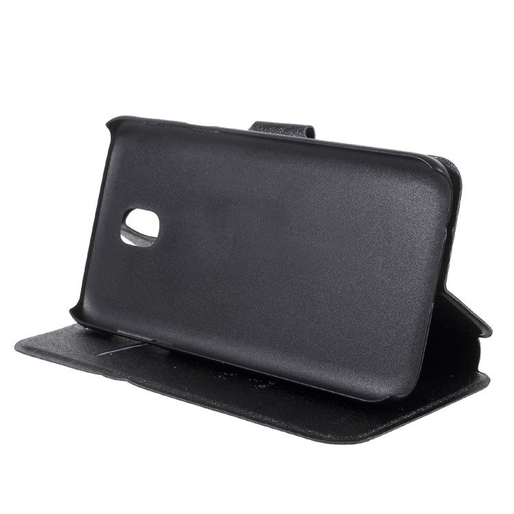 Silk Texture Folio Leather Stand Accessory Case for Samsung Galaxy J5 2017 EU Version - Black-4