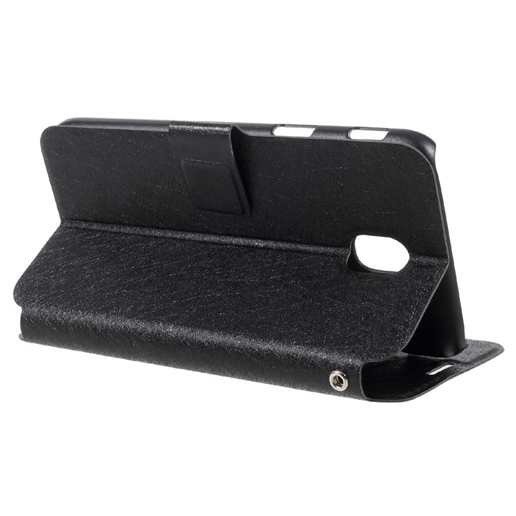 Silk Texture Folio Leather Stand Accessory Case for Samsung Galaxy J5 2017 EU Version - Black-5