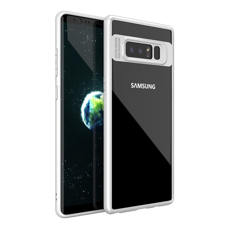 

IPAKY Hybrid TPU Frame + Clear Acrylic Mobile Phone Cover for Samsung Galaxy Note 8 - White