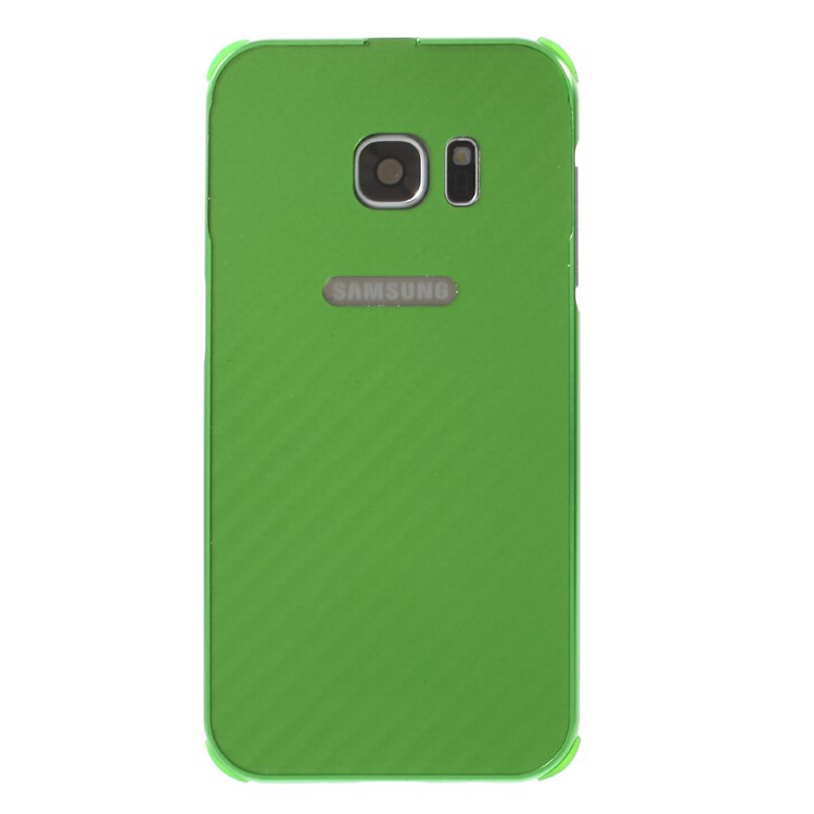 Aluminum Alloy Frame + Carbon Fiber PC Back Phone Case for Samsung Galaxy S7 SM-G930 - Green-2