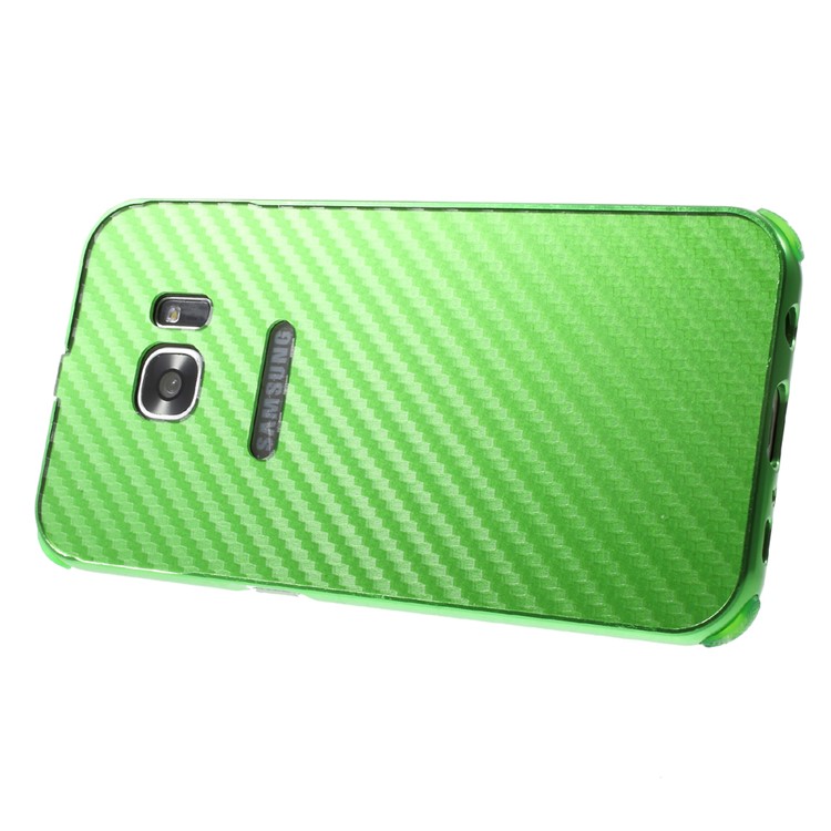 Aluminum Alloy Frame + Carbon Fiber PC Back Phone Case for Samsung Galaxy S7 SM-G930 - Green-3