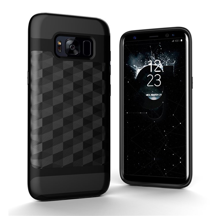 Rhombus TPU + PC Hybrid Protective Case for Samsung Galaxy S8+ SM-G955 - Black-1