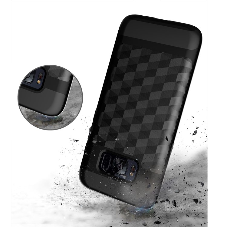 Rhombus TPU + PC Hybrid Protective Case for Samsung Galaxy S8+ SM-G955 - Black-3