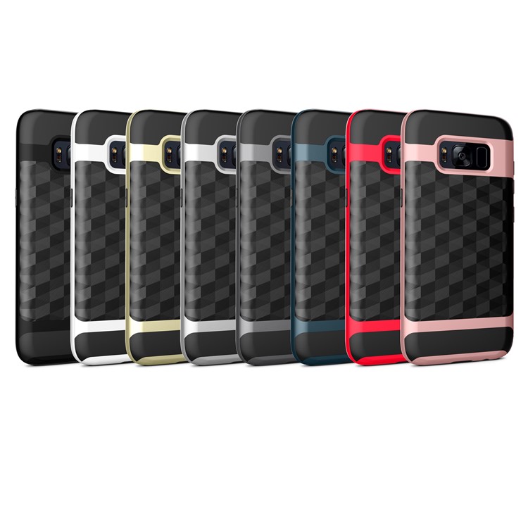 Rhombus TPU + PC Hybrid Protective Case for Samsung Galaxy S8+ SM-G955 - Black-4