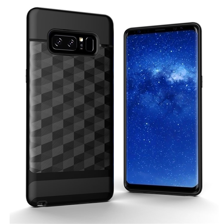 2-in-1 Rhombus TPU + PC Hybrid Case for Samsung Galaxy Note 8 - Black-1