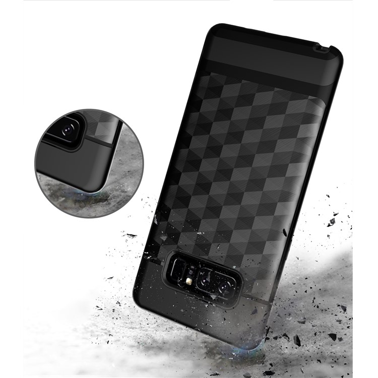 2-in-1 Rhombus TPU + PC Hybrid Case for Samsung Galaxy Note 8 - Black-3