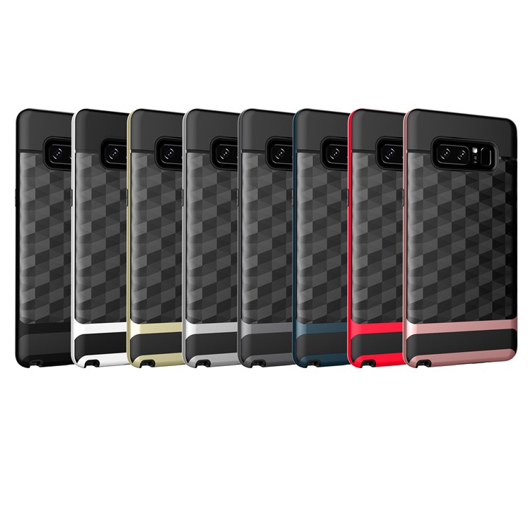 2-in-1 Rhombus TPU + PC Hybrid Case for Samsung Galaxy Note 8 - Black-4