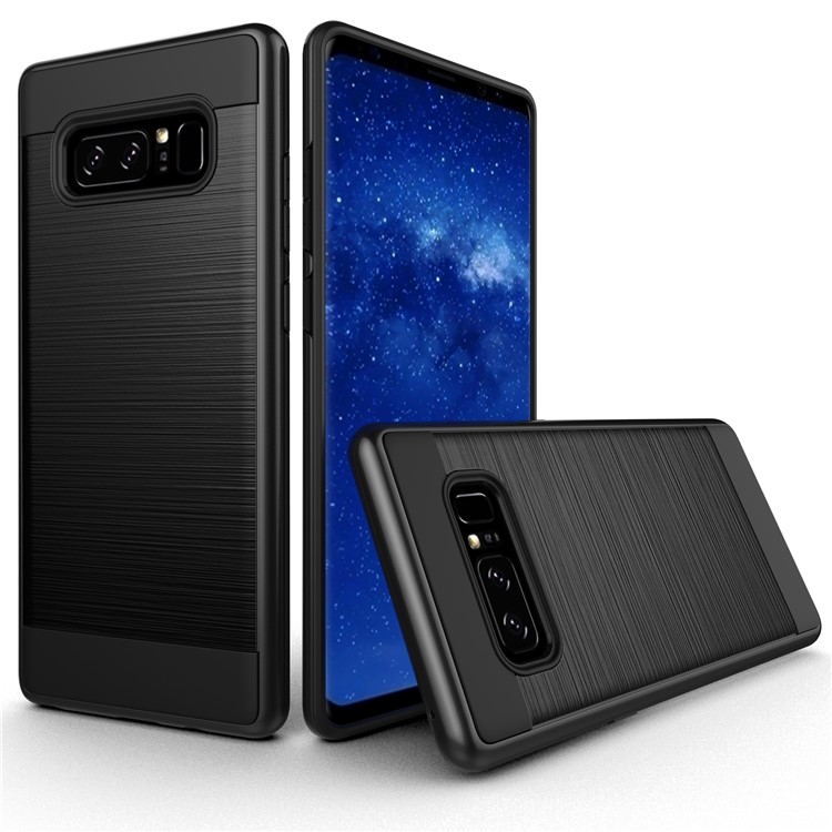 2-in-1 Drop-proof Brushed PC + TPU Phone Case for Samsung Galaxy Note 8 - Black-1