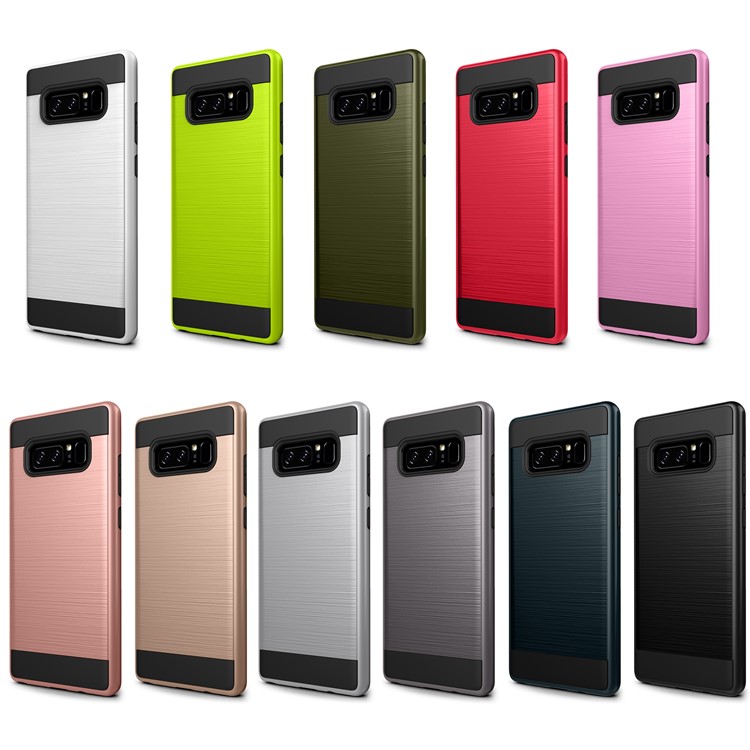 2-in-1 Drop-proof Brushed PC + TPU Phone Case for Samsung Galaxy Note 8 - Black-3