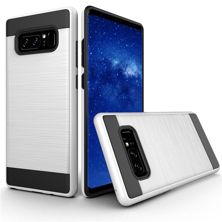 

2-in-1 Drop-proof Brushed PC + TPU Protector Case for Samsung Galaxy Note 8 - White