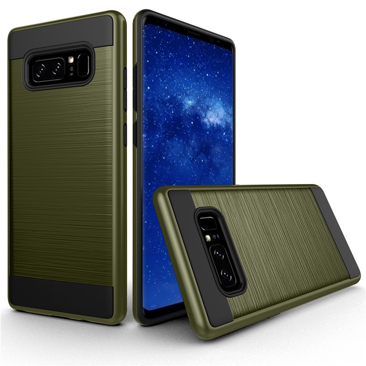 

2-in-1 Brushed PC + TPU Drop-proof Case Accessory for Samsung Galaxy Note 8 - Army Green