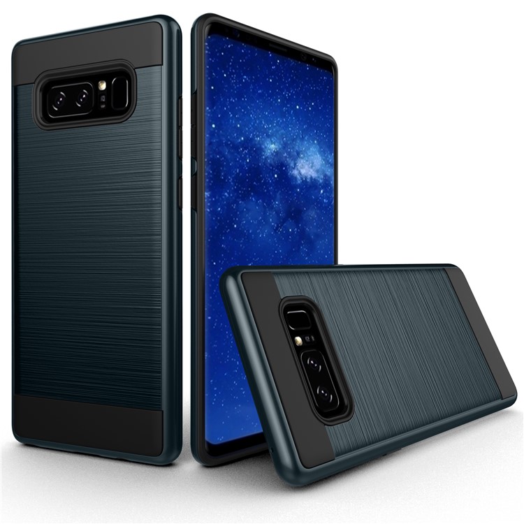 

2-in-1 Drop-proof Brushed PC + TPU Cover Case for Samsung Galaxy Note 8 - Dark Blue