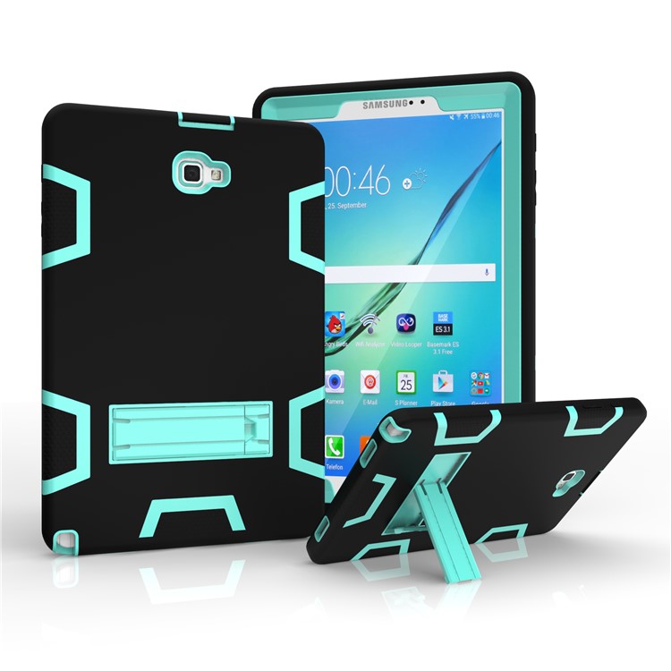 

Подставка Для Настольного ПК Силиконовая Защитная Крышка Для Samsung Galaxy Tab 10,1 (2016) С Ручкой P580 P585 - Черный / Голубые, Galaxy Tab A 10.1 (2016)