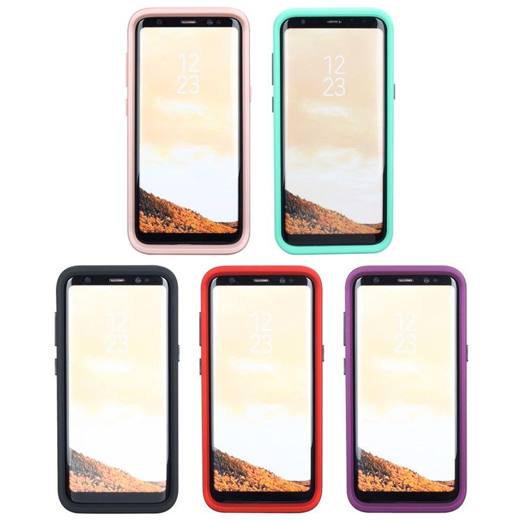 Drop-resistant PC + TPU Kickstand Hybrid Case with Card Holder for Samsung Galaxy S8+ SM-G955 - Black-15