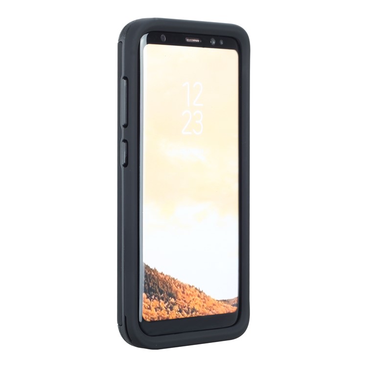 Drop-resistant PC + TPU Kickstand Hybrid Case with Card Holder for Samsung Galaxy S8+ SM-G955 - Black-5