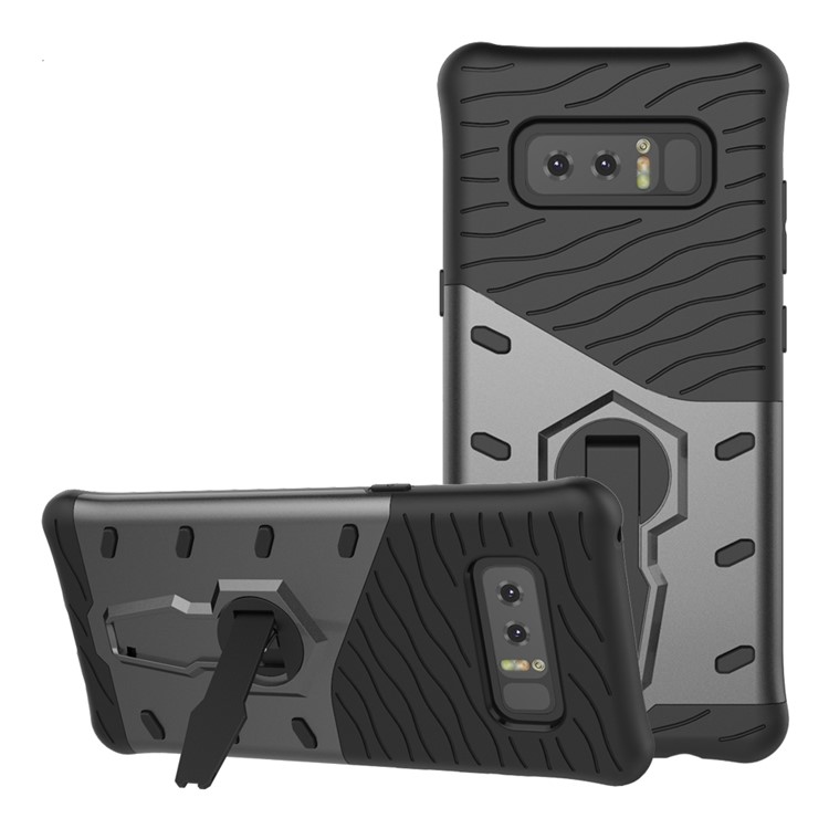 For Samsung Galaxy Note 8 Armor Kickstand PC + TPU Protector Case Cover - Grey-1