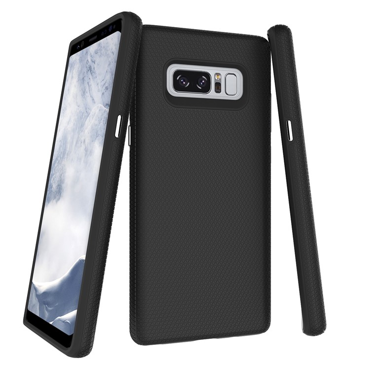 For Samsung Galaxy Note 8 Rigid Texture PC TPU Hybrid Double Protection Case - Black-1