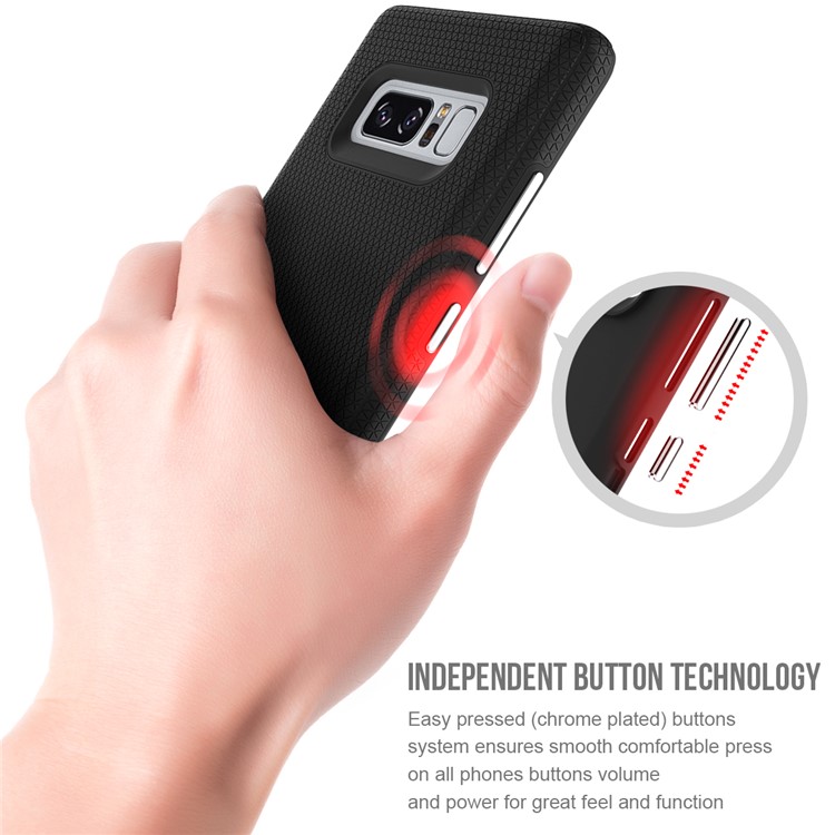 For Samsung Galaxy Note 8 Rigid Texture PC TPU Hybrid Double Protection Case - Black-7