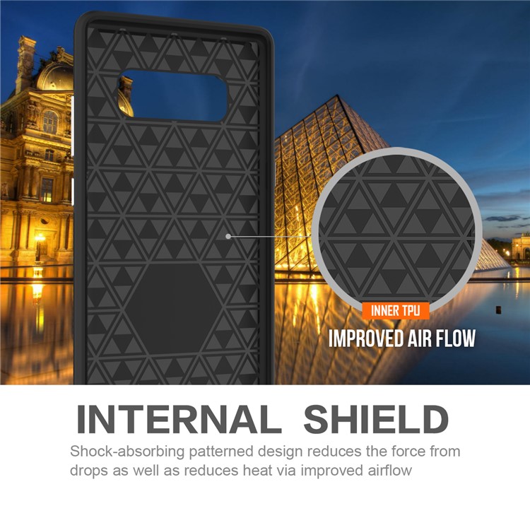 For Samsung Galaxy Note 8 Rigid Texture PC TPU Hybrid Double Protection Case - Black-9