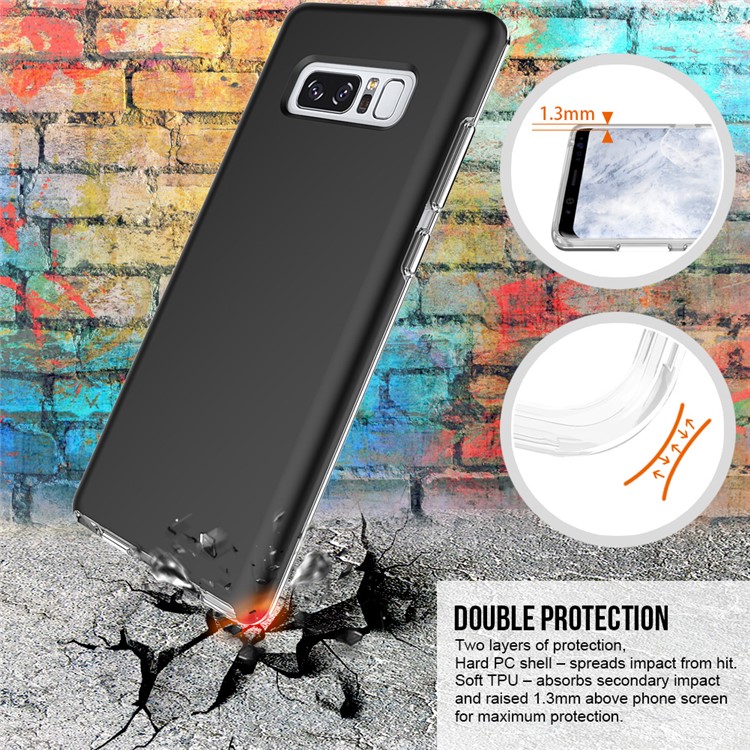 Double Protection Rubberized PC + Clear TPU Mobile Case for Samsung Galaxy Note 8 - Black-7