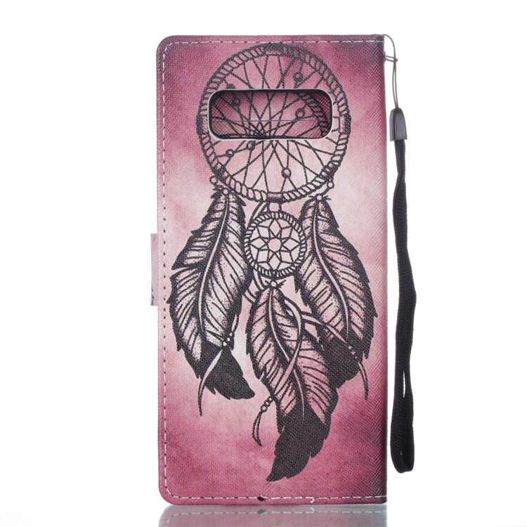 For Samsung Galaxy Note 8 Pattern Printing PU Leather Stand Wallet Phone Cover Accessory - Dream Catcher-2