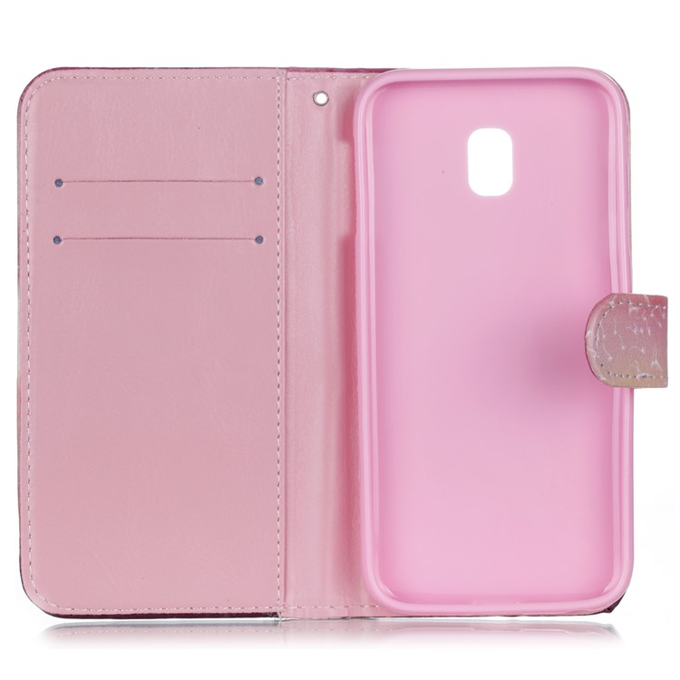 For Samsung Galaxy J3 (2017) EU Version Pattern Printing PU Leather Wallet Case with Stand - Little Girl and Dandelion-3