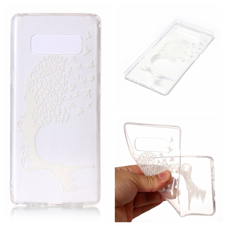 

Clear IMD TPU Gel Cover for Samsung Galaxy Note 8 N950 - Tree and Bird