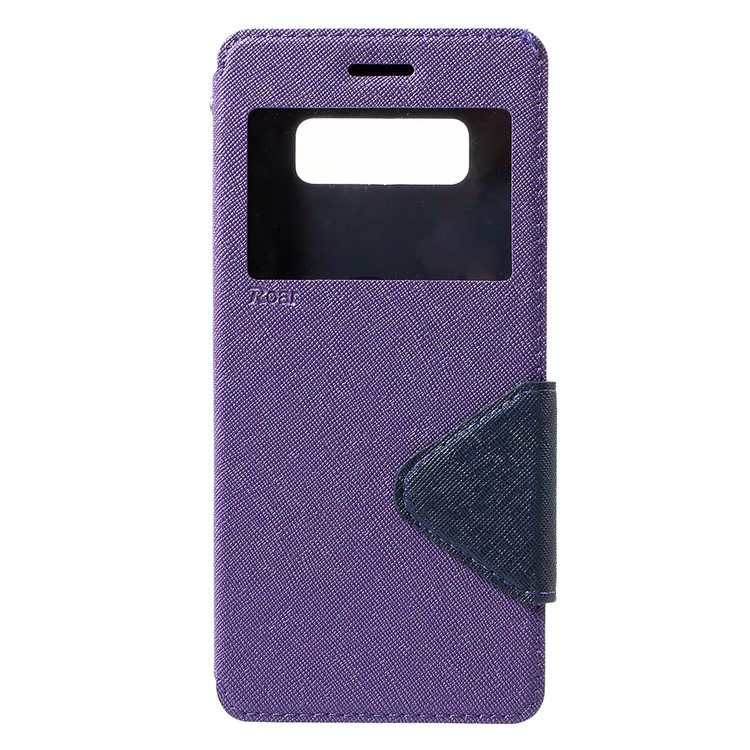 

ROAR KOREA View Window Leather Mobile Cover with Card Slot for Samsung Galaxy Note 8 - Purple